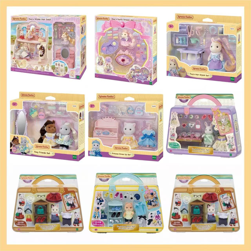 Sylvania Family Pony Hair Salon House Dress up Artificial House Toy Girl Play House Kidsren's Gift