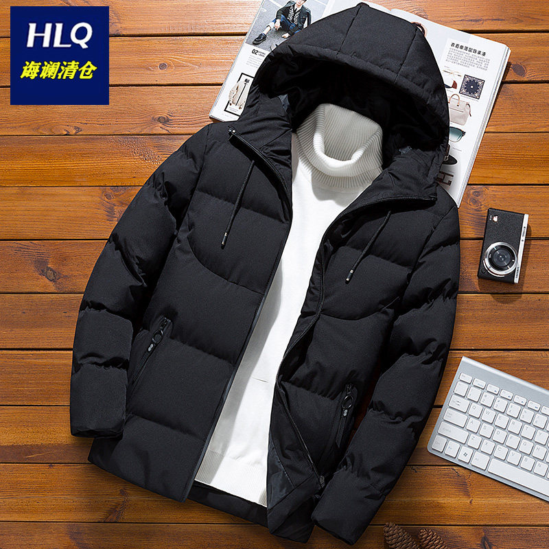 Пуховик мужская зимняя куртка с капюшоном, новинка 2025 года, трендовая короткая зимняя толстая теплая хлопковая куртка