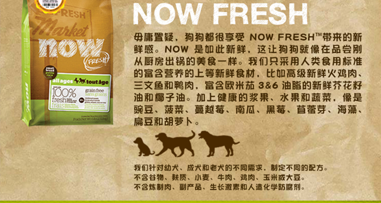 Ông Luke Now Thịt tươi, không có hạt, mọi lứa tuổi, thức ăn cho chó nhỏ, thức ăn cho chó, thức ăn thử nghiệm số lượng lớn, 500g - Gói Singular cám chó