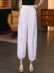 Ice Silk Lace Bloomers Women's Summer 2026 New High Waisted Loose Pants Drapey Sunscreen Flower Bud Pants