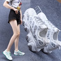 Mesh breathable casual sports shoes for women summer new non-slip thick-soled student running shoes thin ladies dad shoes