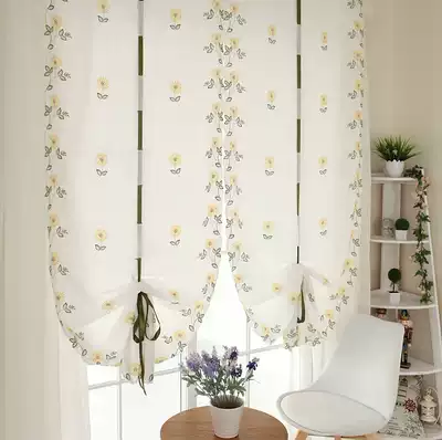 Daisy air curtain pull curtain embroidery finished gauze Roman curtain bedroom drifter embroidery curtain semi-shading