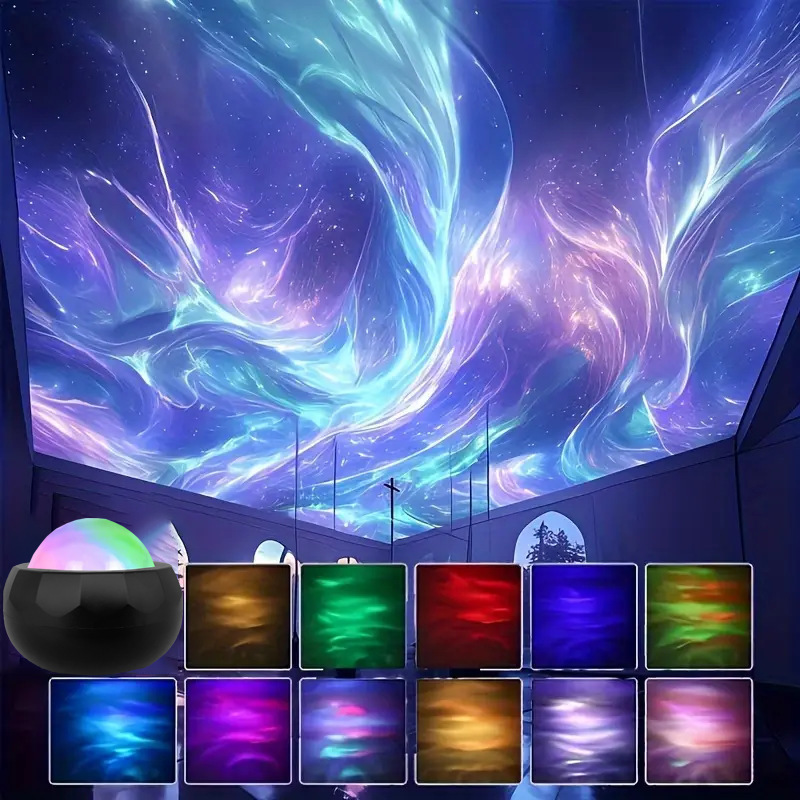 Cross-Border Led Starry Sky Projector Lamp Mini Northern Lights Atmosphere Lamp Water Ripple Galaxy Spiral Cloud Night Light Cross-Border Led Starry Sky Projector Lamp Mini Northern Lights Atmosphere Lamp Water Ripple Galaxy Spiral Cloud Night Light