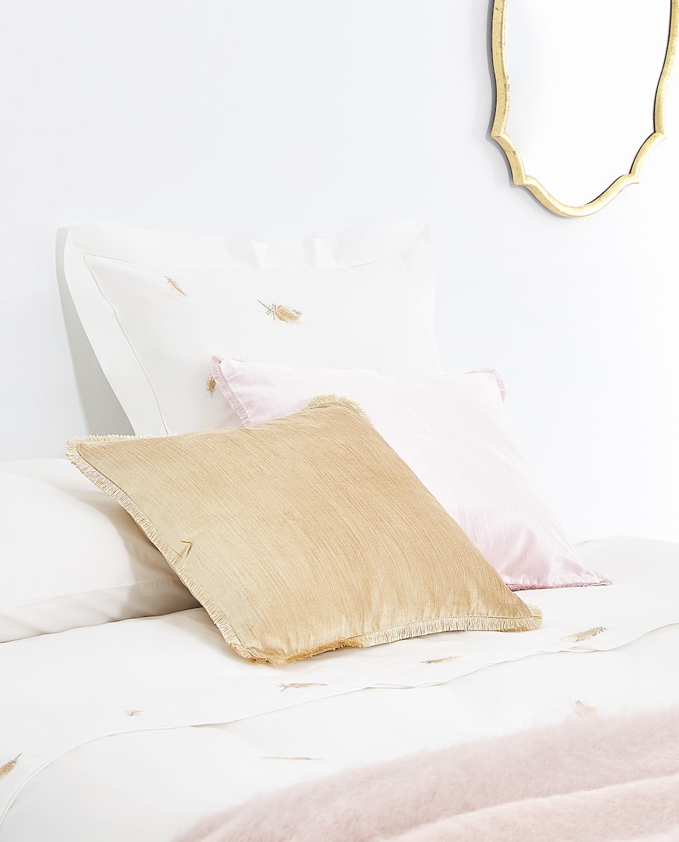 Zara Home Feather Thêu Upper Sheets Giường đơn Phong cách châu Âu Mùa hè đơn giản 47861089302 - Khăn trải giường bộ ga trải giường everon