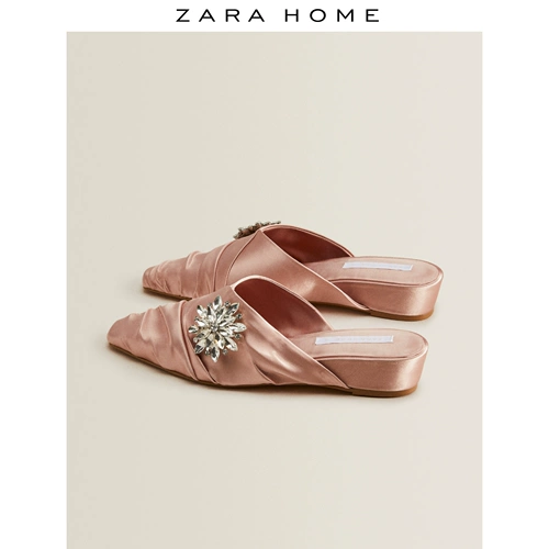 Zara, тапочки со стразами на танкетке, женская повседневная обувь, подходят для носки на улице