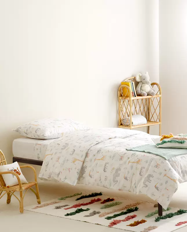 Zara Home KIDS loạt động vật rừng in trẻ em chăn quilt chăn đơn mảnh 45470088999 - Quilt Covers