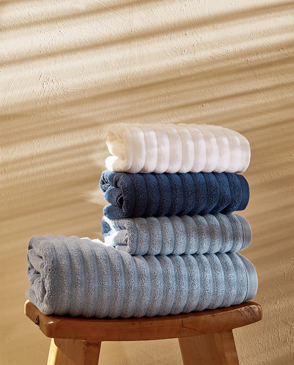 Zara Home dòng thiết kế khăn trắng bông đơn giản Châu Âu dành cho người lớn 41755013250 - Khăn tắm / áo choàng tắm khăn tắm cotton