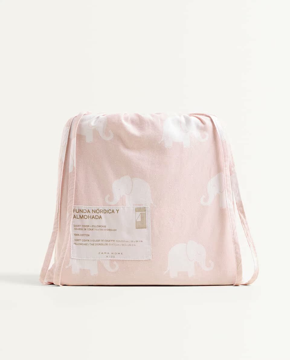Zara Home KIDS series in hình con voi và vỏ gối cho trẻ em bộ 2 mảnh 45488565620 - Quilt Covers mẫu chăn ga gối đệm đẹp