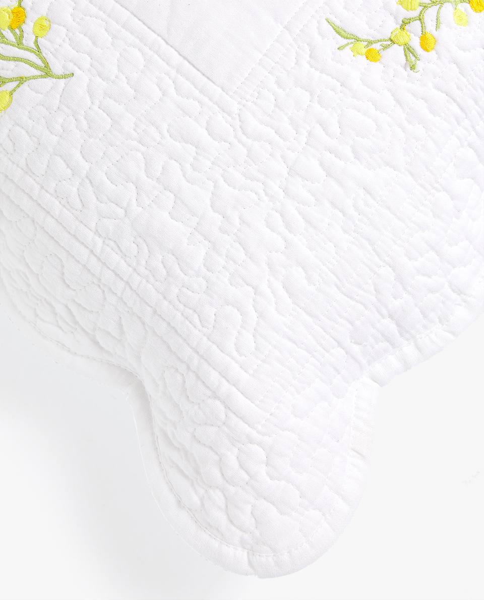 Zara Home Bắc Âu Mimosa Thêu Home Sofa Ghế lại Gối Đệm 40392007150 - Trở lại đệm / Bolsters gối mền 2in1