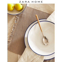 Zara Home Basic embossed cloth placemat Tassel Household Coaster(2-piece set) 40053023737