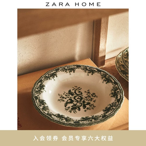 Zara home присоединиться к жизни цветочной печати. ​​Кулинария винтажная камера диска керамика глубокая дата 42460201528
