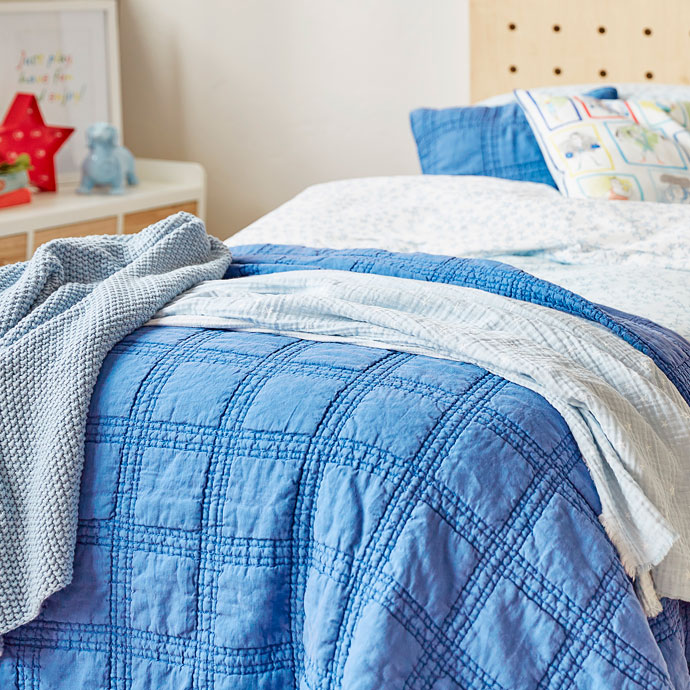 Zara Home KIDS loạt kẻ sọc in rửa bông và vải lanh quilt giường bìa 47987005420