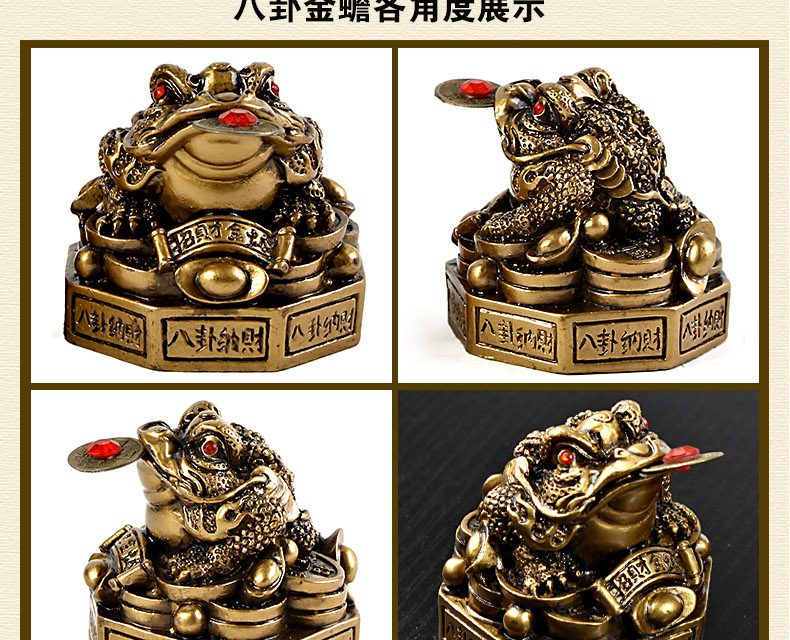 [Đặc biệt hàng ngày] Vàng may mắn 蟾 đồ trang trí mở ba chân quà tặng nhựa may mắn Wangcai đồ trang trí nhà cửa