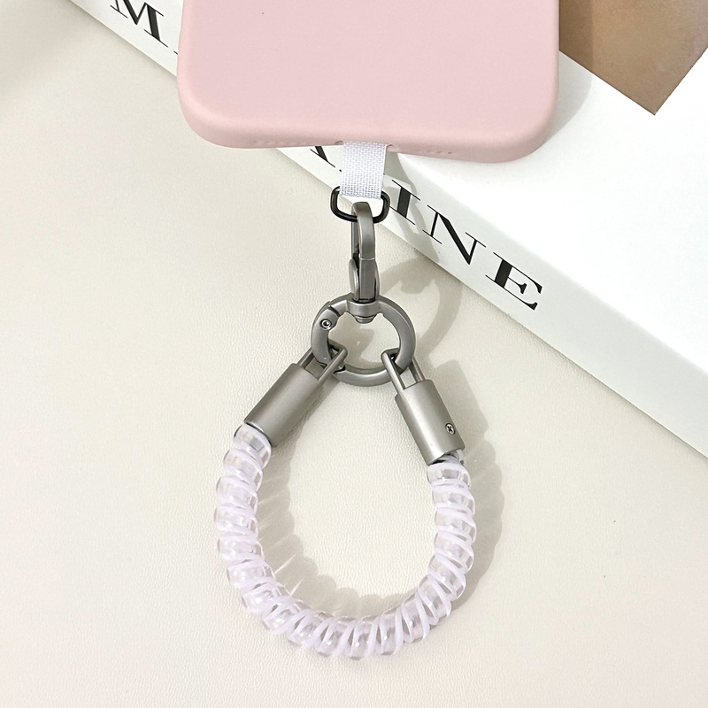 [Phone Chain] Phone Lanyard with Coil, Anti-Lost, Anti-Drop, High Elasticity, Versatile Wrist Strap, Short Style, Comes with Spacer and Keychain