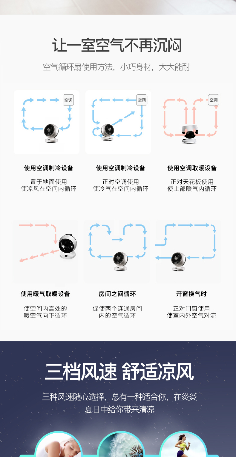 Quạt điện quạt lưu thông quạt nhà tuabin không khí đối lưu quạt câm mini học sinh máy tính để bàn - Quạt điện quạt panasonic treo tường
