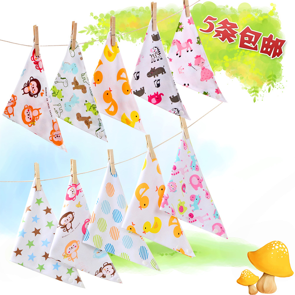 Baby Saliva Towel Pure Cotton Double Layer Press Buckle Thickened Baby Triangle Towel Child Bib Full Cotton Baby Saliva Towel