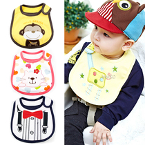 Cartoon newborn baby children eat bib Cotton bib baby waterproof rice pocket saliva towel 0-3 years old large