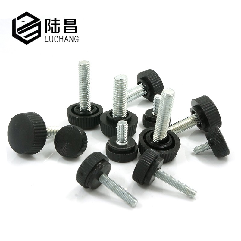 Plastic hand screwed screw rubber head screws coated rubber small knurin knob round head straight M3 M3 M4 M5