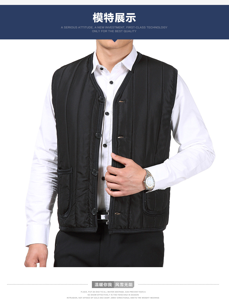 Mùa thu và mùa đông áo vest nam trung niên cha mặc vest nam vest vest cotton dày để giữ ấm cho đàn ông giản dị áo ba lỗ tập gym