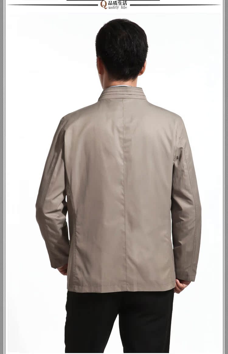 Mùa xuân và mùa thu nam Áo khoác mỏng Áo khoác Jinmian Dài tay Top Slim Pike Medium Long Daddy Đặc biệt áo khoác nam trung niên