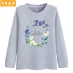 Áo thun nữ tay dài cotton 2018 mùa thu mới phiên bản Hàn Quốc của áo sơ mi nữ mùa thu trong áo trẻ em lớn