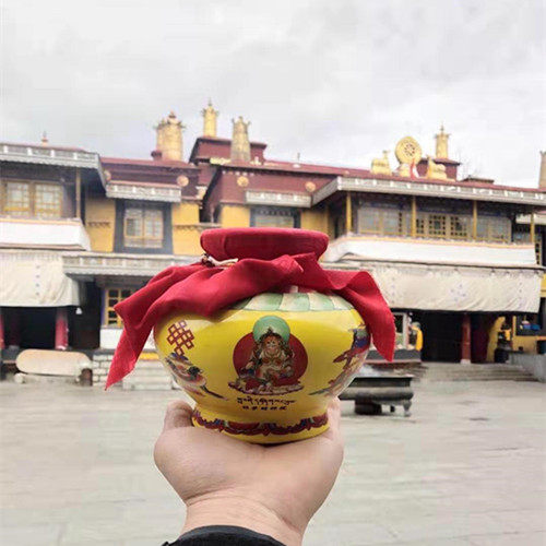 Tibet Zaki Monastery God of Wealth Aquarius Treasure Vase of Fortune Zaki Monastery offering, 