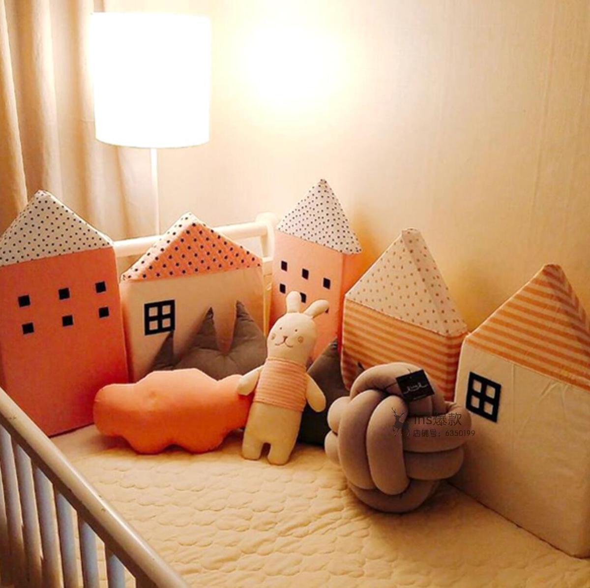 Ins Children's House Bed Backs Back Bed with Crescent Bed Prevention Cleanse