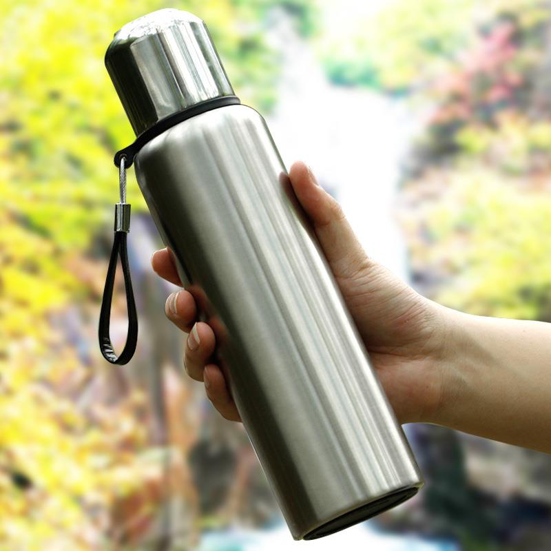 琪虎316全钢保温杯大容量男800ml女士便携650泡茶带滤网水壶学生