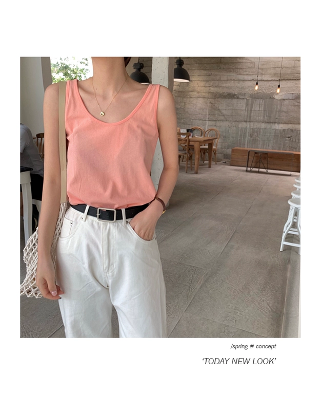 2019 phụ nữ mới port rượu vang retro chic sling đáy áo không tay đan áo vest nữ mùa hè - Áo ba lỗ áo kiểu nữ đẹp tuổi 35