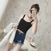 Mùa hè 2018 của phụ nữ áo mới màu rắn hoang dã vest Hàn Quốc mỏng mỏng đan đáy áo sinh viên