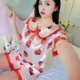 203-2#лацкат с короткими рукавами клубничный розовый