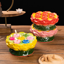 Jade lotus 7 colored seven stars lotus lamp holder Red eight auspicious ceramics for Buddha lampstand Ghee candle holder Buddha lamp Buddha lamp Buddha lamp Buddha lamp Buddha lamp Buddha lamp Buddha lamp Buddha lamp Buddha lamp Buddha lamp Buddha lamp Buddha lamp Buddha lamp Buddha lamp