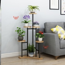 Creative wrought iron flower stand three layer flower stand balcony flower stand Nordic style flower stand shelf Wall corner frame multi-layer frame