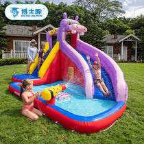 Doctoral Guinea River Horse Inflatable Castle Children Trampoline Home Trampoline Indoor Outdoor Water Jet Slide Ladders Rock Naughty Castle