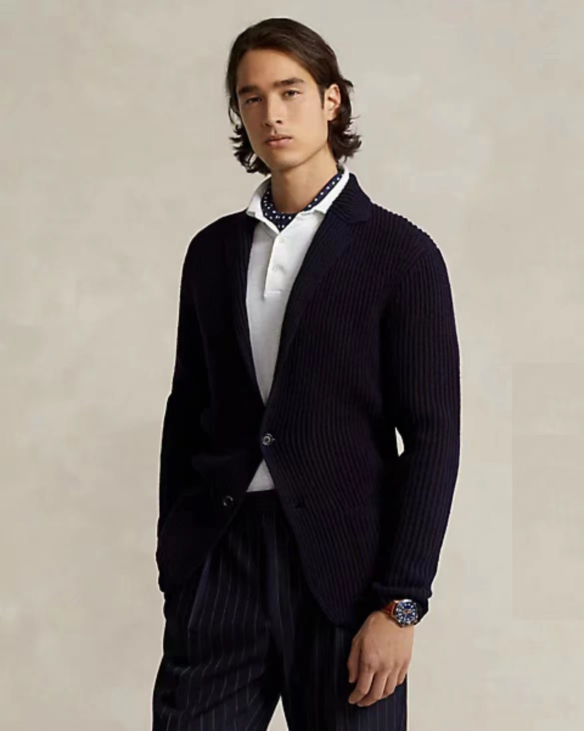 RL Men's Clothing Wool Blend 23 Years Early Autumn Suit Jacket Style Knit Cardiovert B678 -Taobao