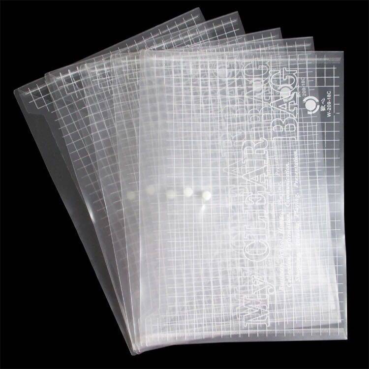 (60 packs) A4 transparent file bag button bag information bag file bag student test paper bag