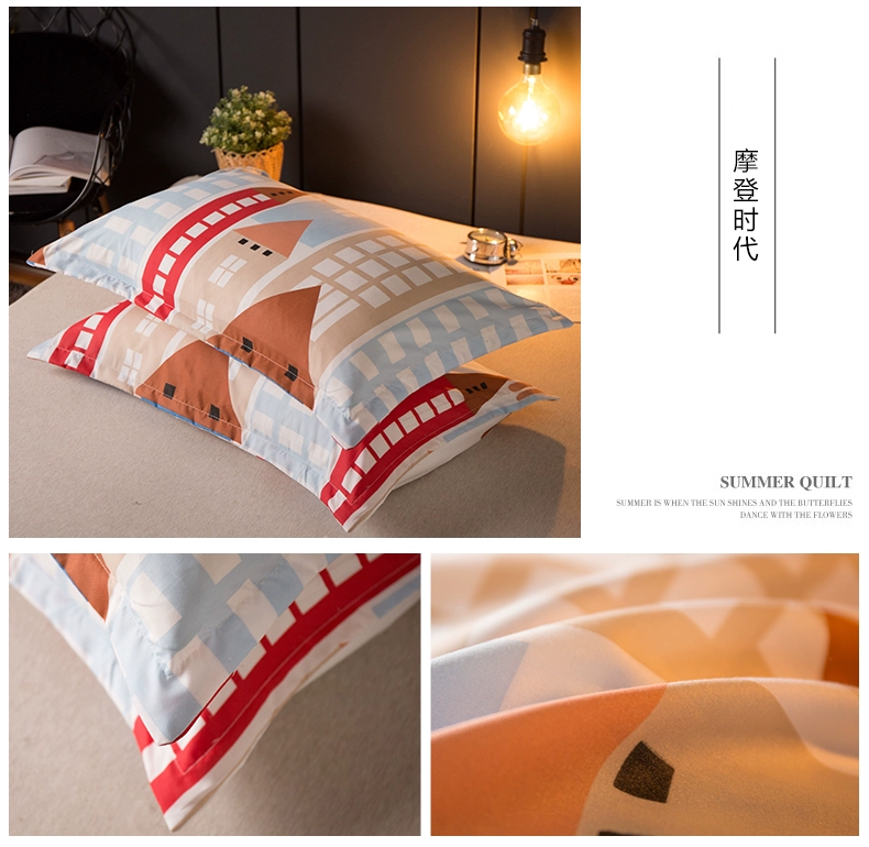Một cặp] vỏ gối cotton bông giặt gối người lớn gối đơn lõi 48x74cm gối chống trào ngược cho trẻ sơ sinh