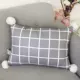 Gối gió Bắc Âu dễ thương tóc bóng gối gối lưới màu đỏ sofa phòng khách cotton mùa hè đệm dài dải - Trở lại đệm / Bolsters Bộ chăn gối hình thú