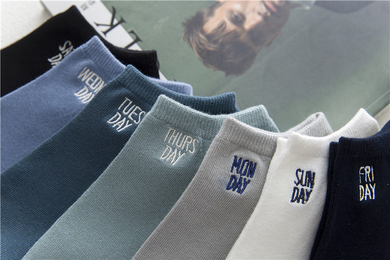 Mùa thu và mùa đông mới vớ thuyền nam Nhật Bản thêu màu rắn cotton thoáng khí tuần vớ nam 1230 tất nam cao cổ