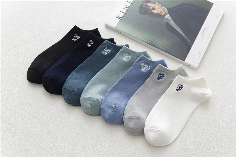 Mùa thu và mùa đông mới vớ thuyền nam Nhật Bản thêu màu rắn cotton thoáng khí tuần vớ nam 1230 tất nam cao cổ