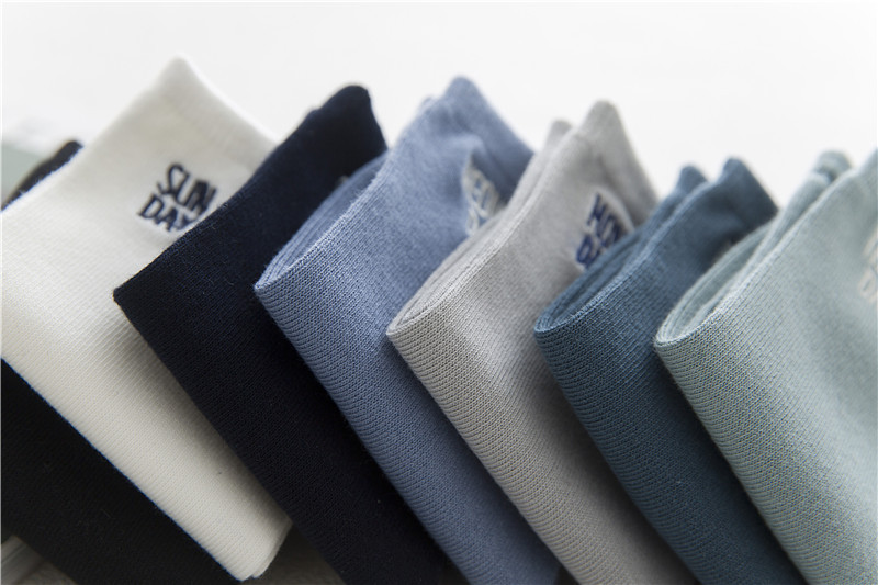 Mùa thu và mùa đông mới vớ thuyền nam Nhật Bản thêu màu rắn cotton thoáng khí tuần vớ nam 1230 tất nam cao cổ