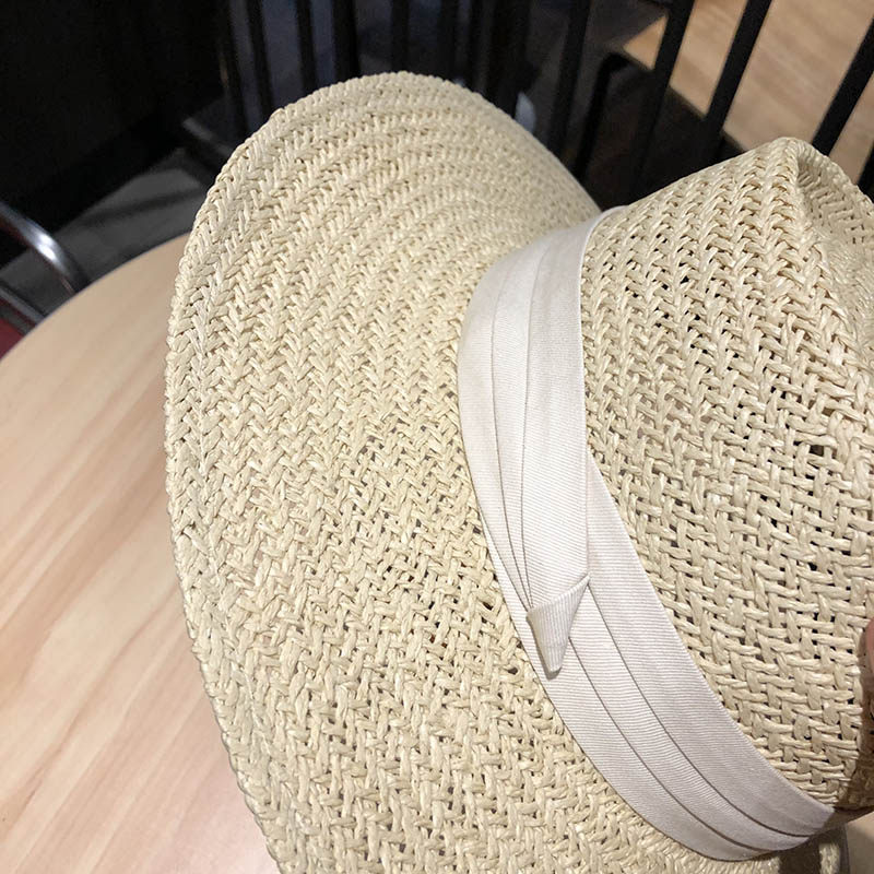 Summer handcrafted wide-brimmed and flat-brimmed socialite hats by Instagram influencers, sunshade and sun protection, vacation beach straw hats for children detail image 11