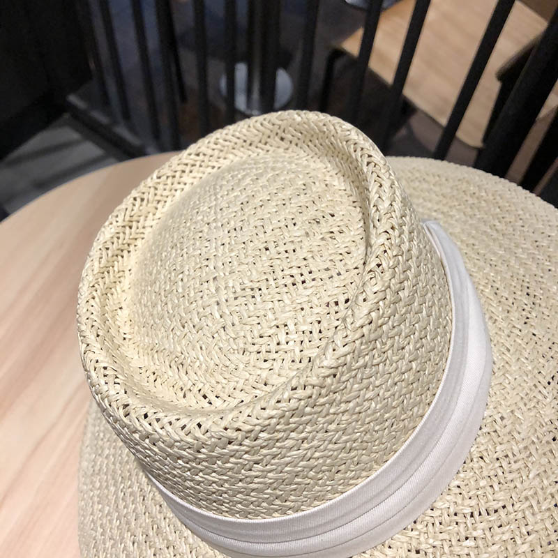 Summer handcrafted wide-brimmed and flat-brimmed socialite hats by Instagram influencers, sunshade and sun protection, vacation beach straw hats for children detail image 10