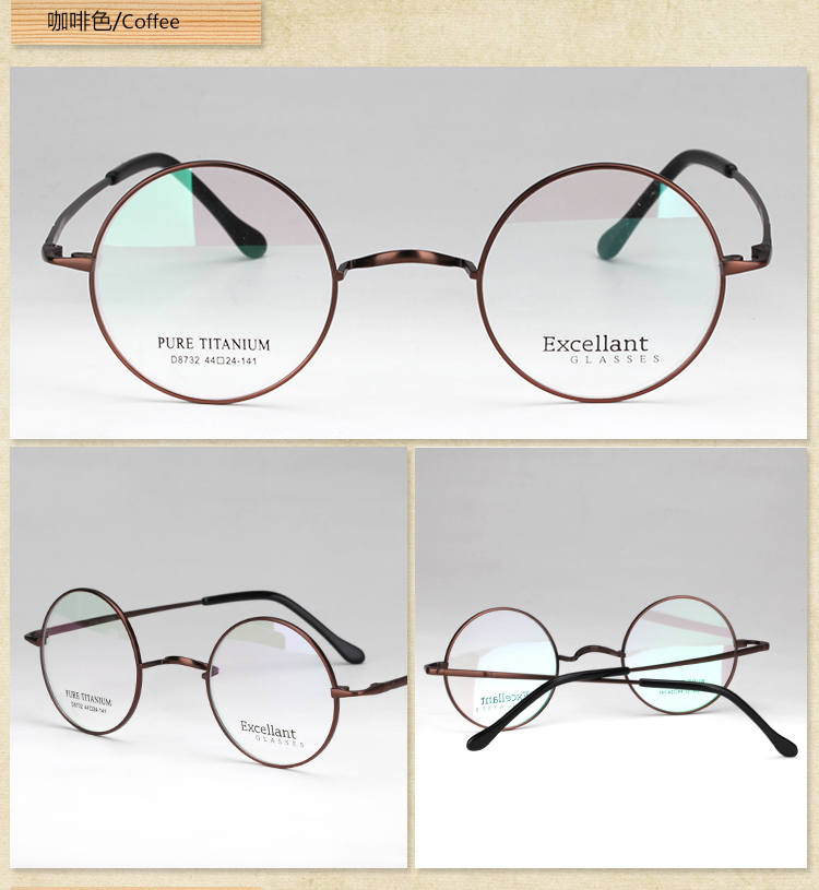 Harry Potter kính tròn gọng titan nguyên chất Siêu nhẹ titan tròn không có mũi hỗ trợ một người đàn ông và phụ nữ retro kính mắt quang nhãn