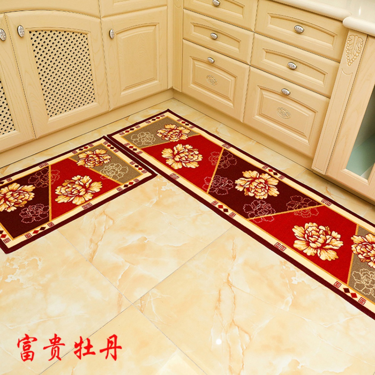 Thảm nhà bếp, thấm nước, dải chống trượt, chống thấm, thảm chống dầu, cửa, phòng tắm, thảm bước, thảm cửa gia đình, có thể giặt máy thảm gai nhựa