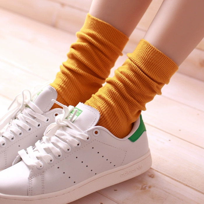 Mùa thu và mùa đông vớ cotton ống Hàn Quốc vớ retro ngắn đại học gió Sen nữ thủy triều rắn màu vớ Nhật Bản