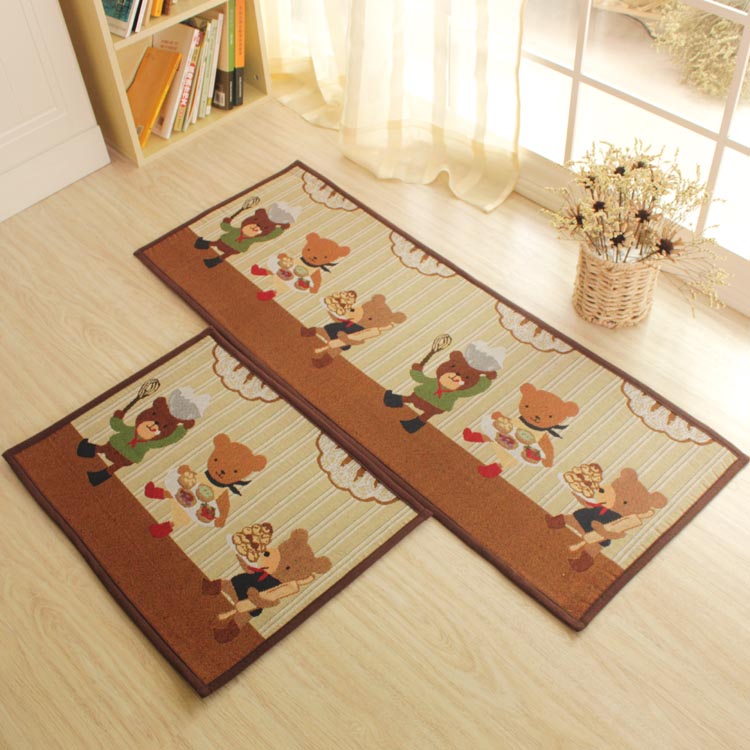 Khử nhiễm, bụi bẩn, làm sạch tốt, thảm chống trượt, dải dài, thảm bếp, thảm cửa, gấu phim hoạt hình, thảm, thảm, thảm thấm - Thảm thảm khách sạn