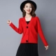 Cardigan mùa xuân và mùa thu phiên bản Hàn Quốc của phụ nữ mới cổ chữ V đan áo cánh dơi đan màu rắn thời trang áo khoác ngắn ngắn dày - Áo khoác ngắn