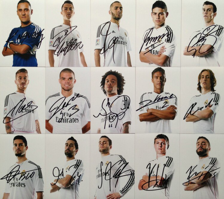 Real Madrid C Luo's autograph photo Ramos Benze Mabel Zidane Marcelorauer