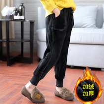 Girl Pants Plus Suede Thickened Warm suede Children outwear foreign air CUHK Autumn Winter Sports Casual Long Pants